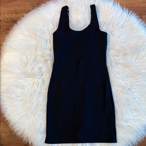 Forever 21 tight black shiny nylon dress